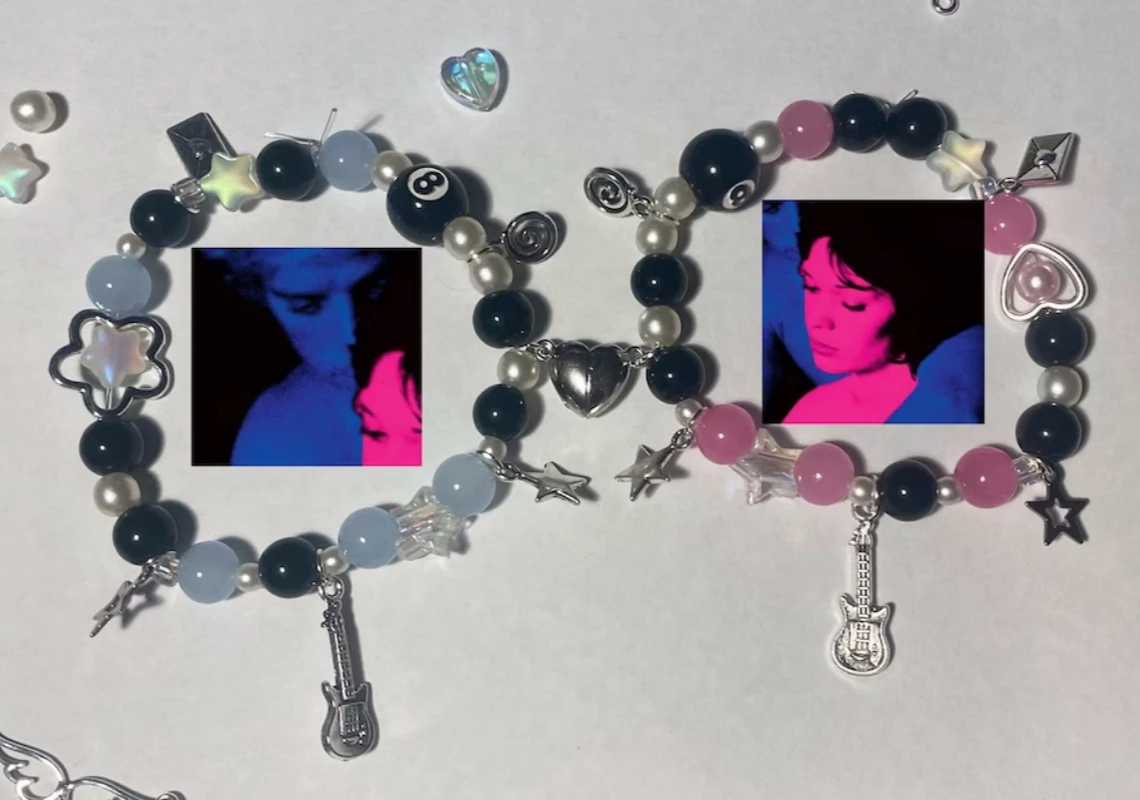 

Handmade Tv girl matching bracelets | who really cares album | Y2K Couple Aesthetics bracelets| Gift for Her/Him