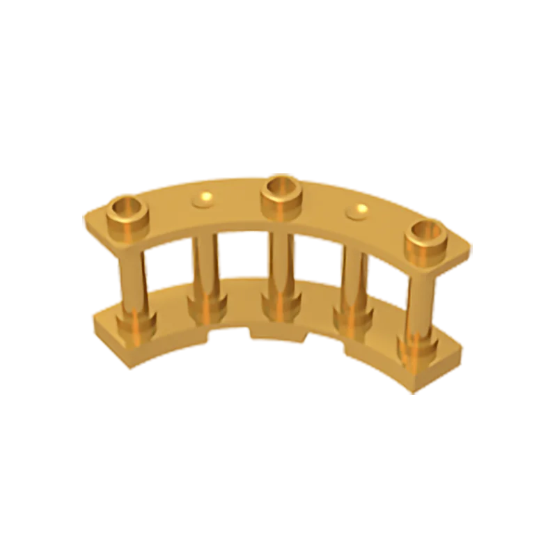 Gobricks GDS-1166 Fence 4 x 4 x 2 Quarter Round Spindled with 3 Studs compatible with lego 21229 pieces of children's toys