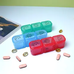 Mini Weekly Pill Organizer Multifunction Waterproof Sub-Packing Pill Box Dust Prevention Three Grids Medicine Box Travel