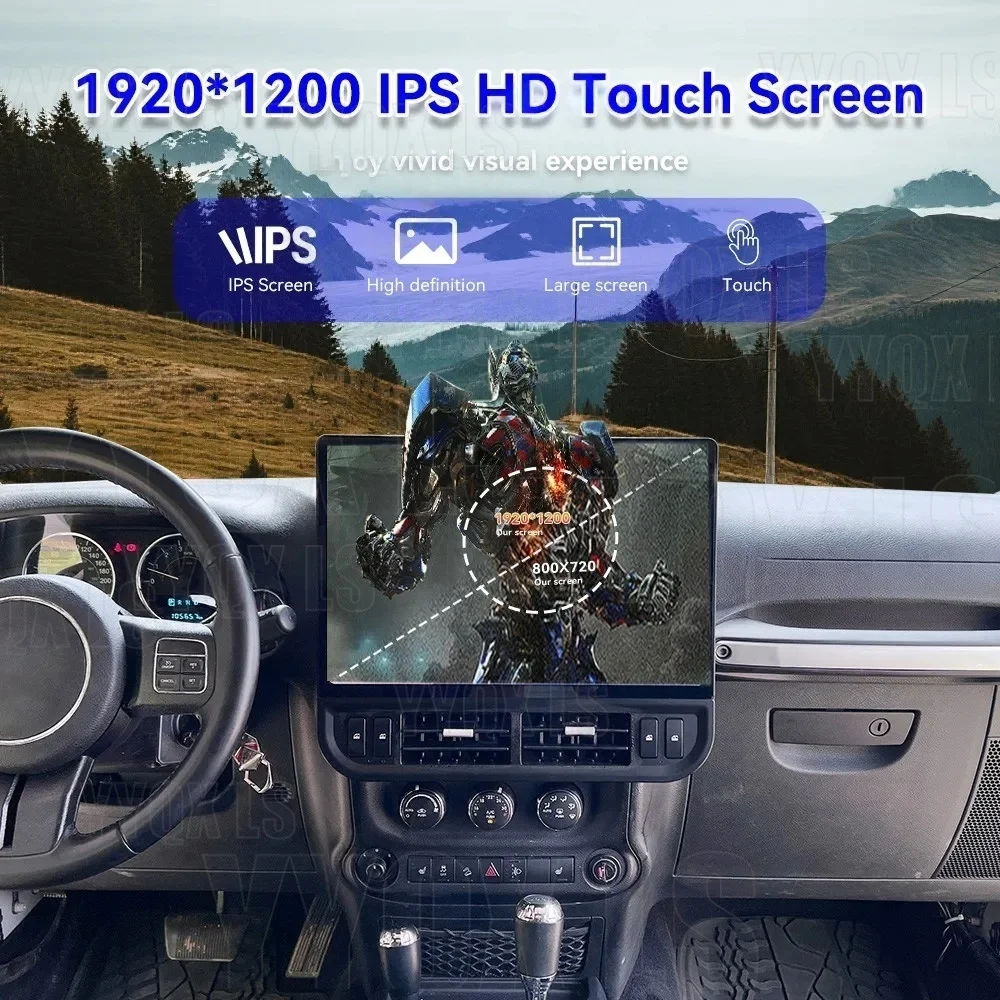 

16,8-дюймовый сенсорный экран для Jeep Wrangler 2011-2017, автомобильная магнитола с CarPlay, GPS, видеоплеером, мультимедийным головным устройством, Android Auto, навигацией