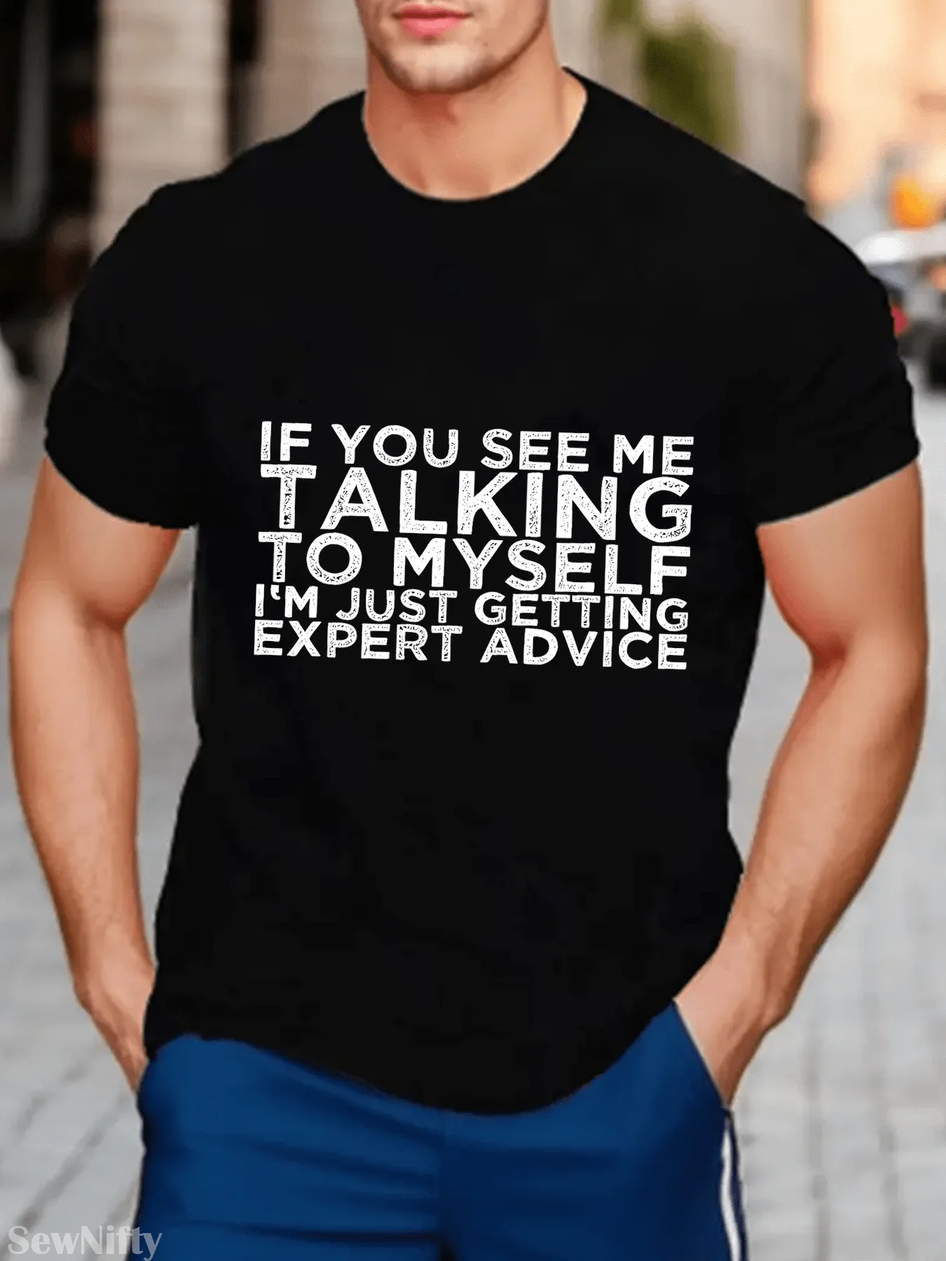 

Men's "Professional Advice" Self-Talk T-Shirt - Ultra Soft Breathable, Casual Humor Tee