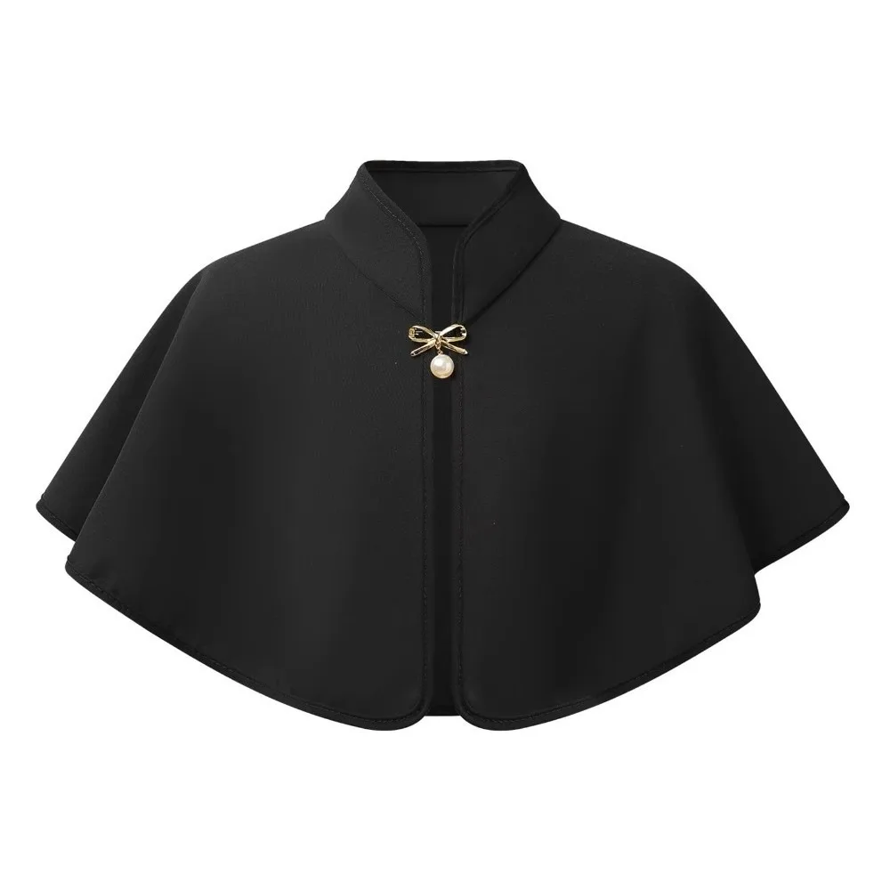 Versatile Elegant Children's Dress Shawl Bowknot Brooch Shawl Wrap Solid Color Cape for Girls