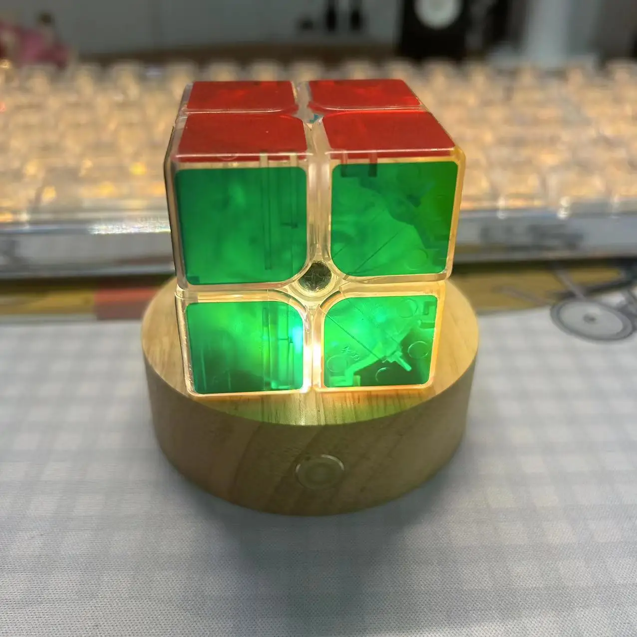 LED Light 2x2 Cube Sticker Pocket Transparent Speed 2x2x2 Magic Cube Collection Profession Cube Education Toys  for Kids