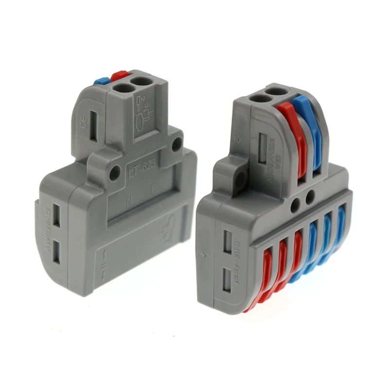 미니 퀵 와이어 커넥터, 범용 와이어 및 케이블 커넥터, 푸시 인 터미널 블록, 2 인 6 아웃 퀵 커넥터