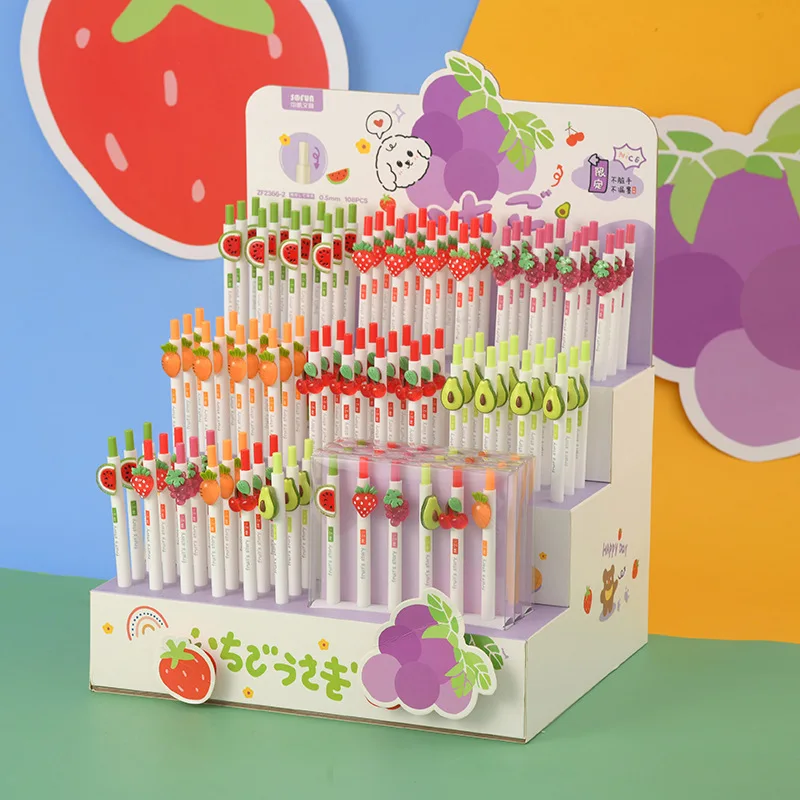 36PCS   stationery creative pen press neutral pen st head manufacturer fruit and vegetable baby Hanfeng pen