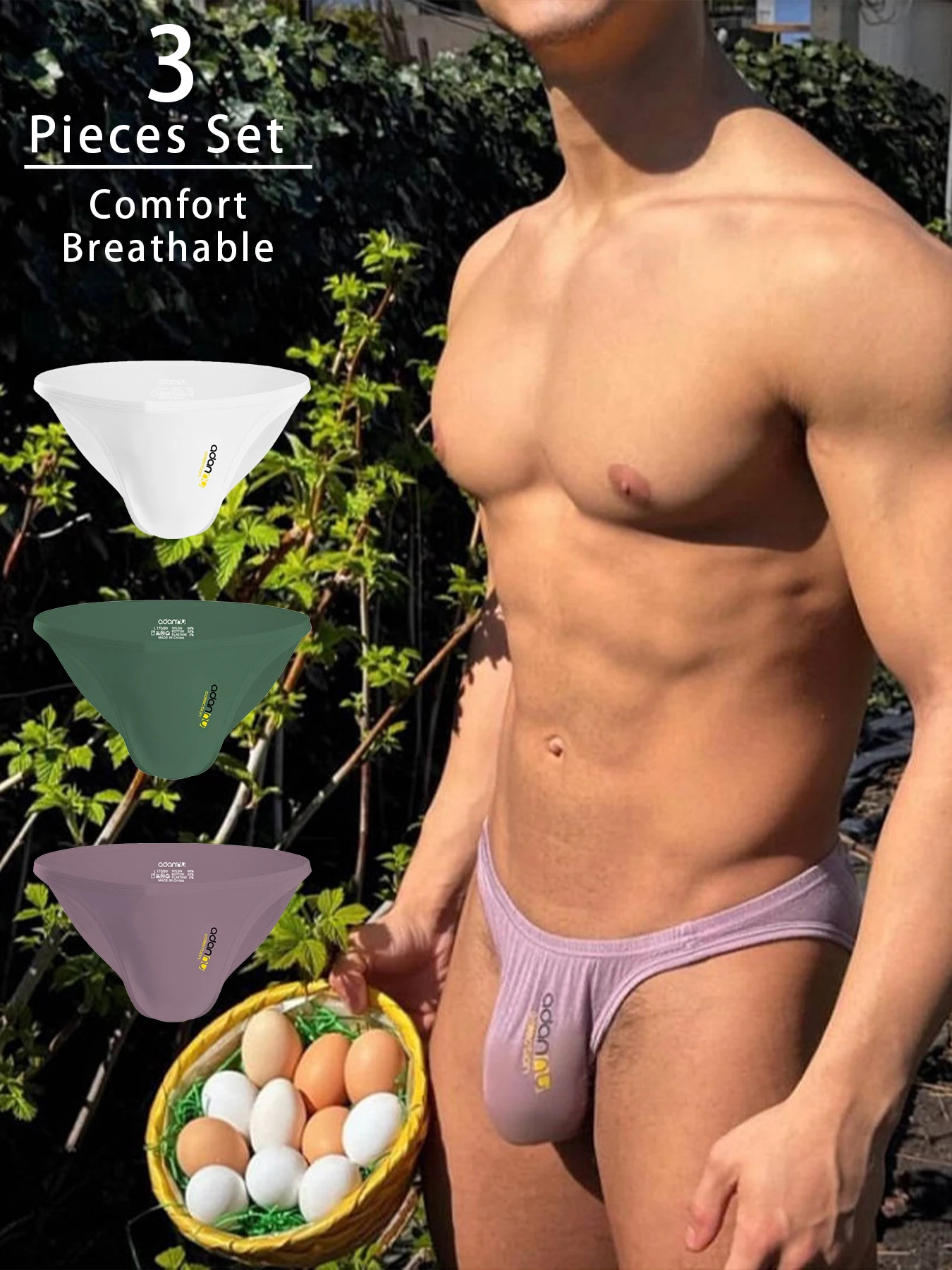 

Sexy Men's Small Triangle Underwear Modal Thin Solid Color Low Waist Bulging Bag Bikini Lifting Buttocks Solid Color Underwear