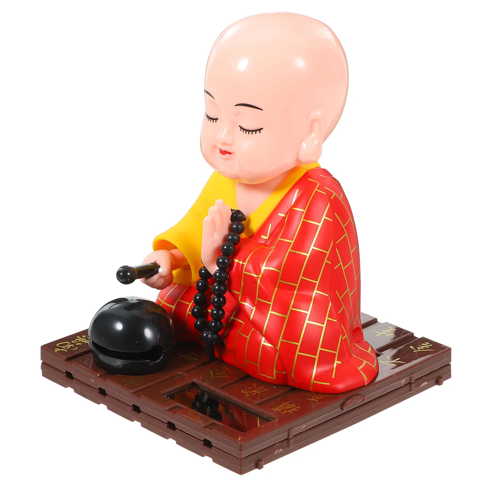 Ornaments Zen Monk Decoration Car Dashboard Decorations Statue Buddha Toy Number Solar Craft