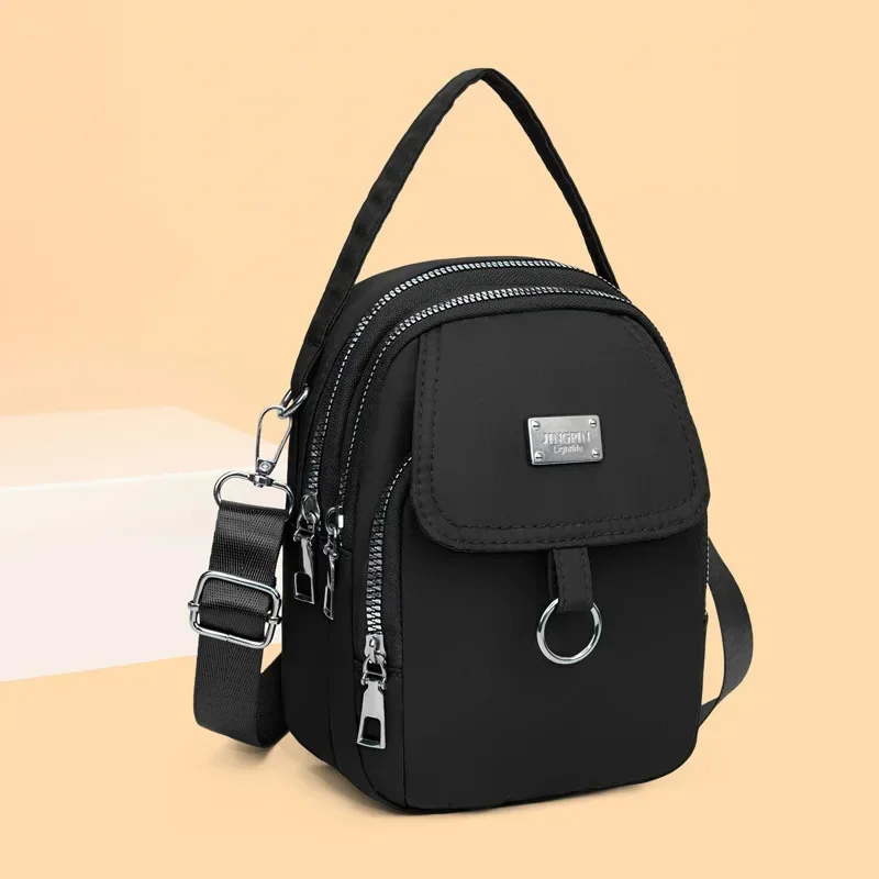 Women's Handbag Slanted Coin Wallet Mobile Phone Bag Fashionable Multifunctional Oxford Cloth Zipper Vertical Square Bag