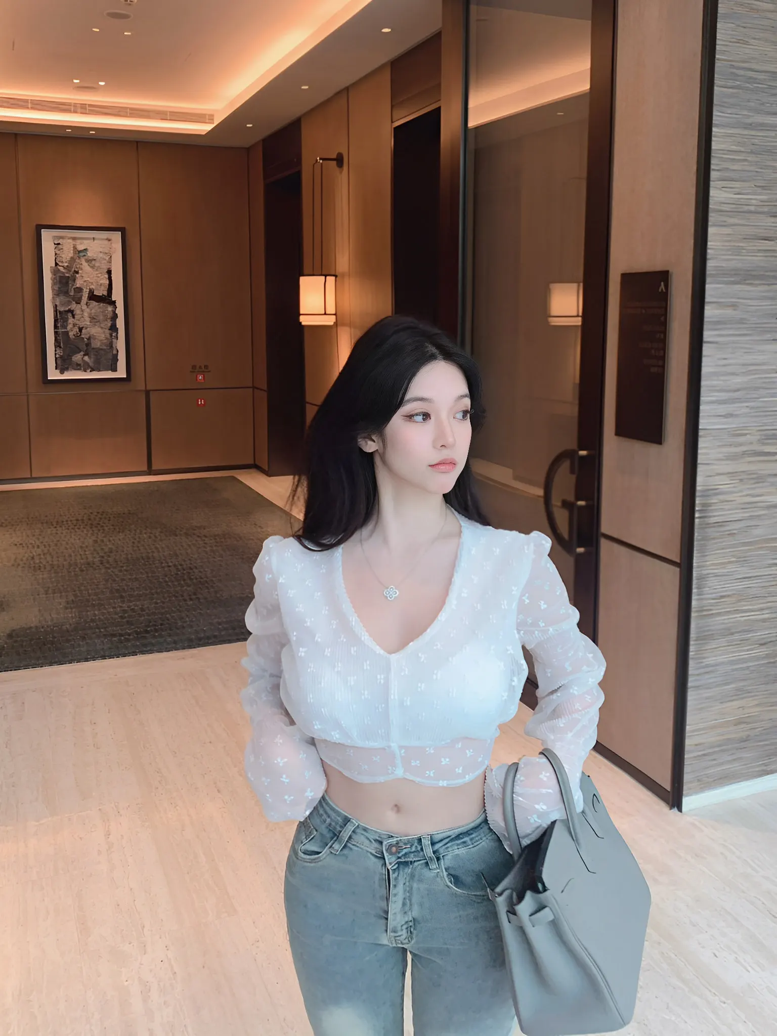 

Nane High Waist Slimming Denim orts Me Bal Top Street Sle Casual Wide Leg Pants for Young Women in Their 20s
