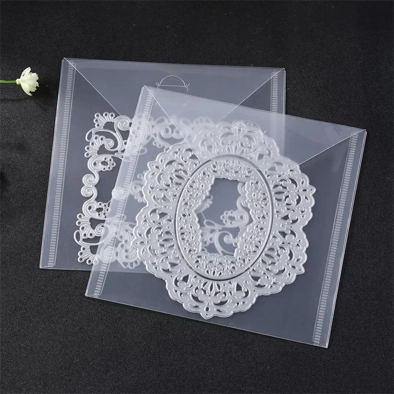 10 Pcs/Lot Storage 6.4*6.4 inch Pockets Plastic Sheets For Portable Collect Cutting Dies Cards Scrapbook CardstocK Clear Stamps