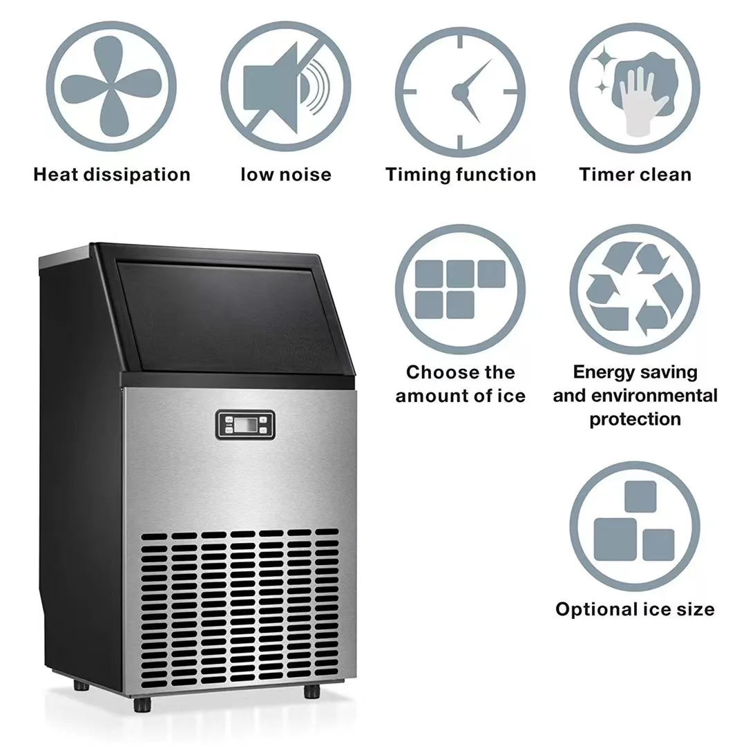 HICON 220V  70KG 80KG Ice Maker commercial cube ice machine automatic /home ice machine / for bar / coffee shop / tea shop