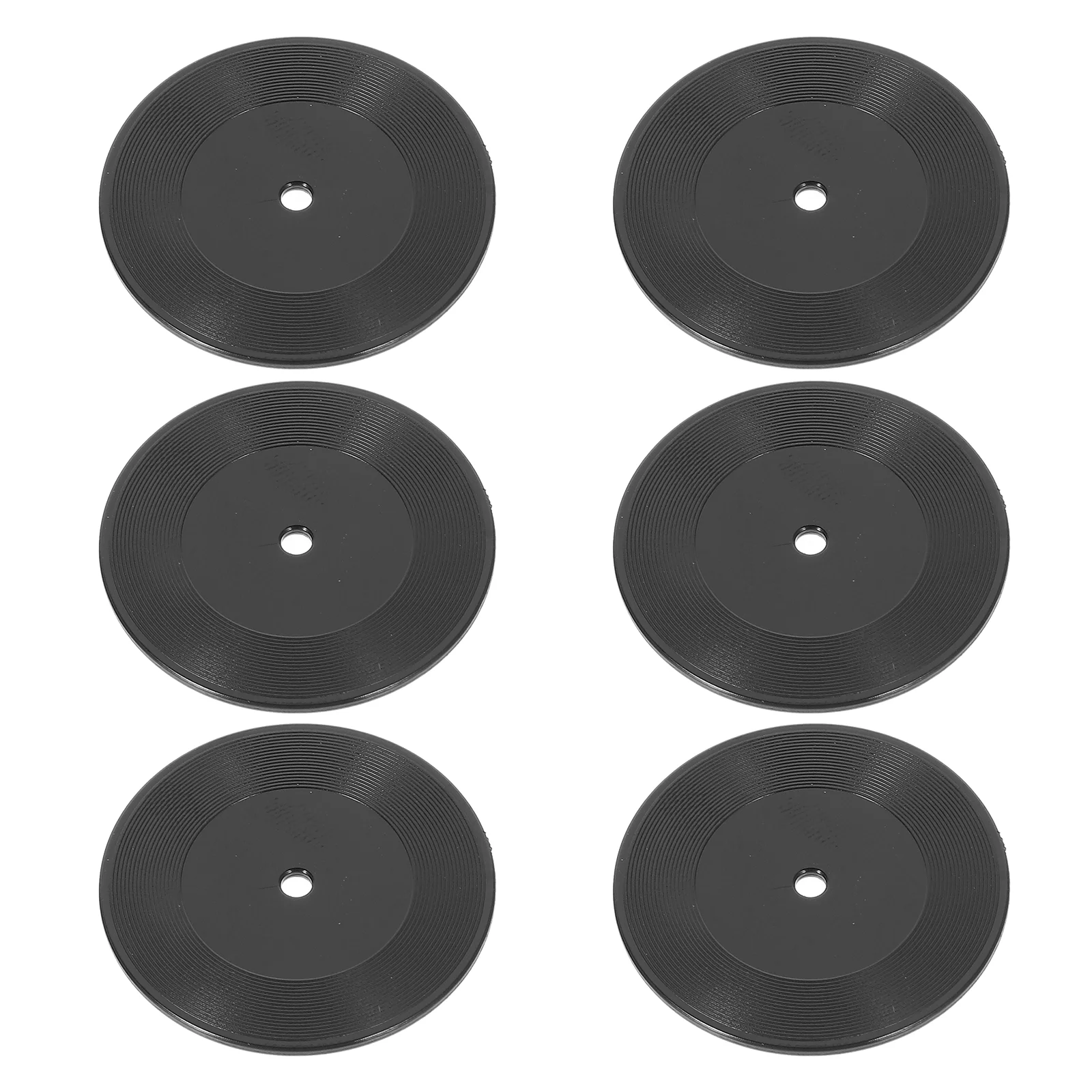 

6 Pcs Baby Toys Mini Record Model House Records Dollhouse Decoration Kids Miniature Black Accessories