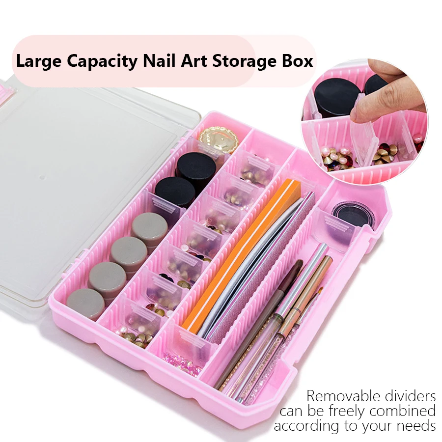 Large Capacity 30 Compartment Storage Box for Nail Art Rhinestones Jewelry Beads Small Parts Organizer