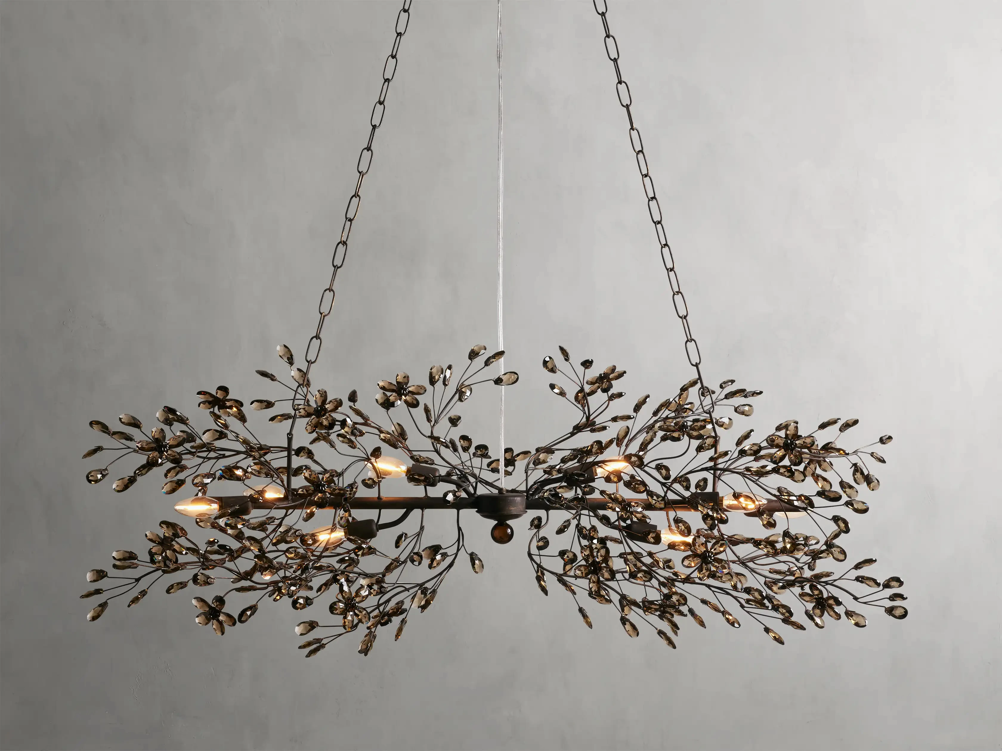 Fiore Linear Crystal Chandelier for Living Room Dining Room Hanging Lights Luxury Crystal Chandeliers for Kitchen Table Lamp