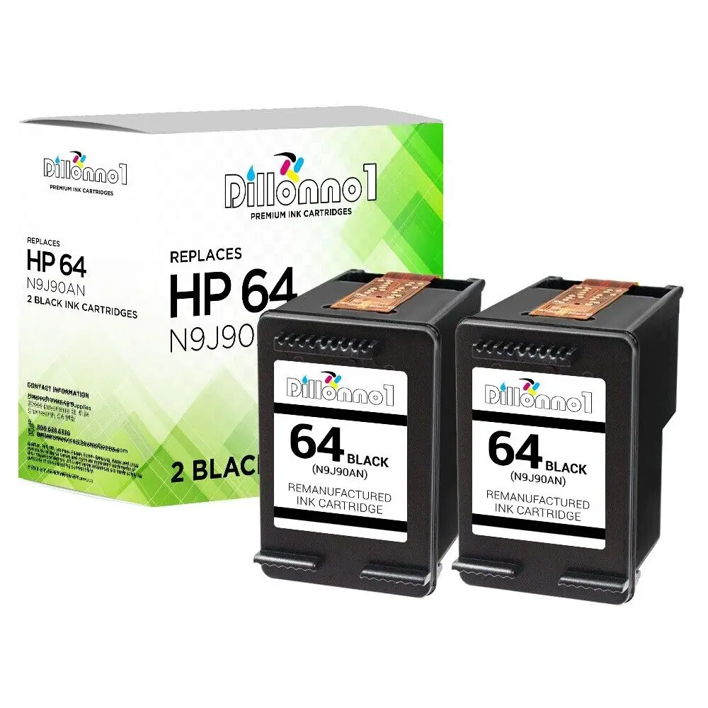 Восстановленный 2PK HP 64 черный для серии Envy 6200 7100 7800