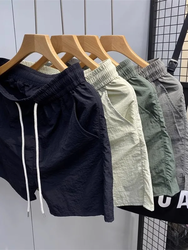 

Летний тонкий повседневный спортивный бег для пляжа Qui Dry orts, мужской свободный крой, молодежный дышащий модный городской слэ