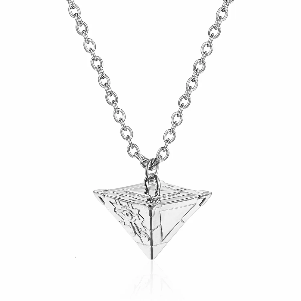 Stainless Steel Anime Millennium Puzzle Pyramid Cosplay Pendant Necklace Jewelry Gift