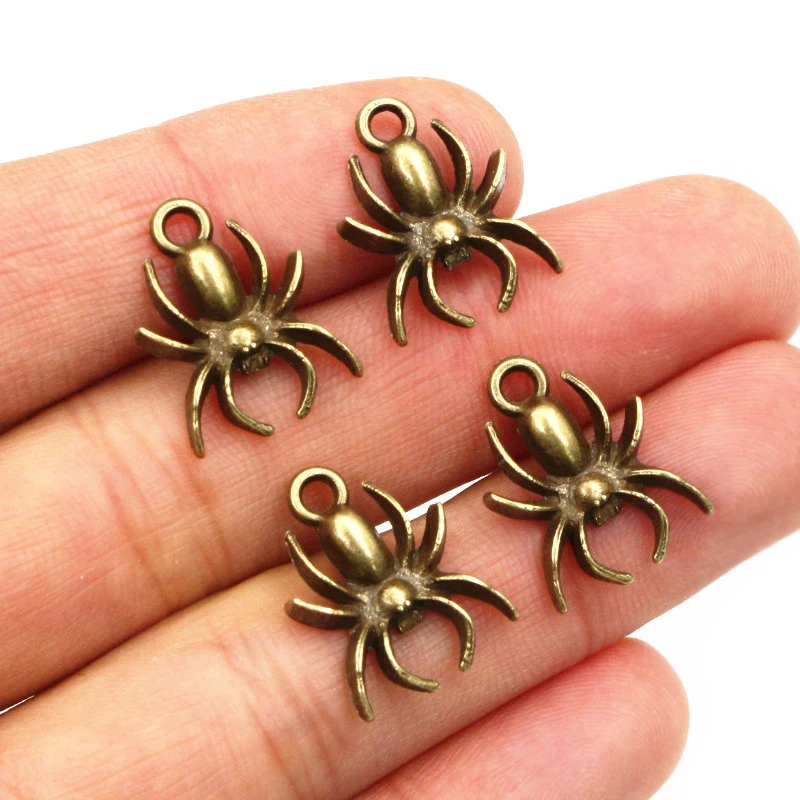 17x14mm 20 sztuk brąz złoto Antique Silver Plated czarny pająk ręcznie robiony wisiorek: DIY dla bransoletka naszyjnik — zdjęcie 6