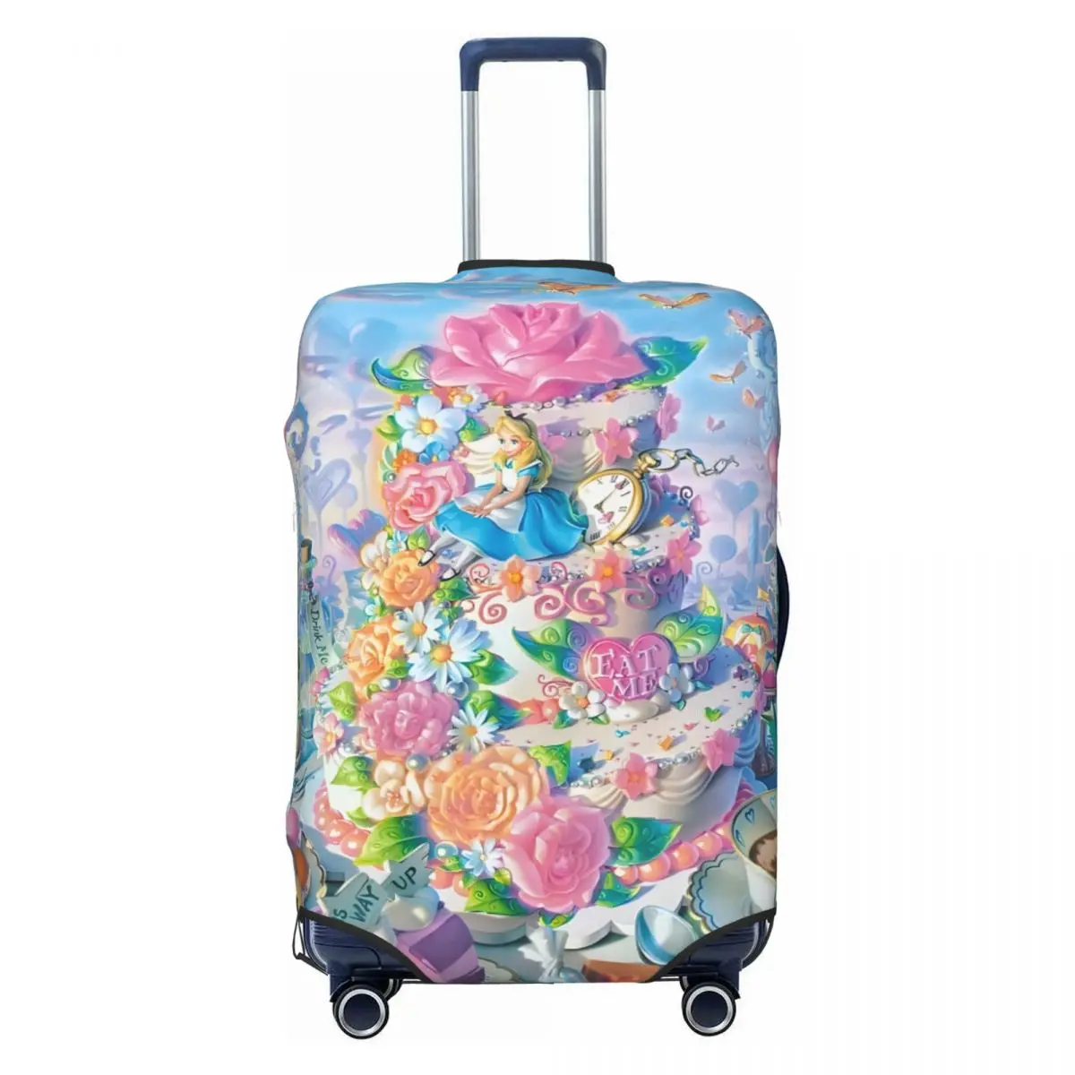 

Custom Alice In Wonderland Magnificent Luggage Cover Elastic Cartoons Travel Suitcase Protective Covers Suit For 18-32 inch