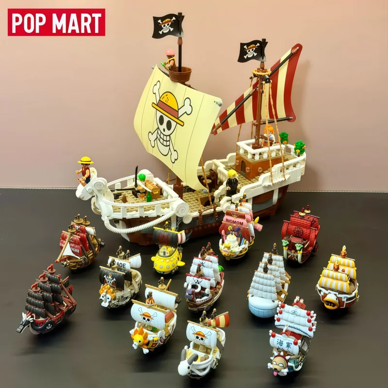 POPMART ONE PIECE THE GRAND LINE SERIES vehículos caja ciega Guess Bag juguetes muñeca Linda figura de Anime colección de adornos de escritorio