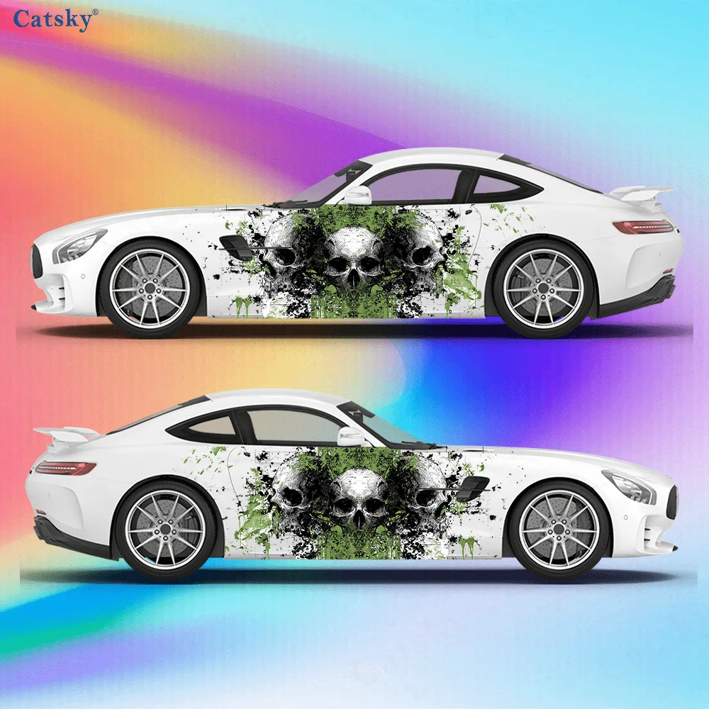 

Colorful Smoke Skull Car Side Sticker Decoration, PVC Waterproof Scratch Resistant Decal, Car Protection, Auto Accessories Gift