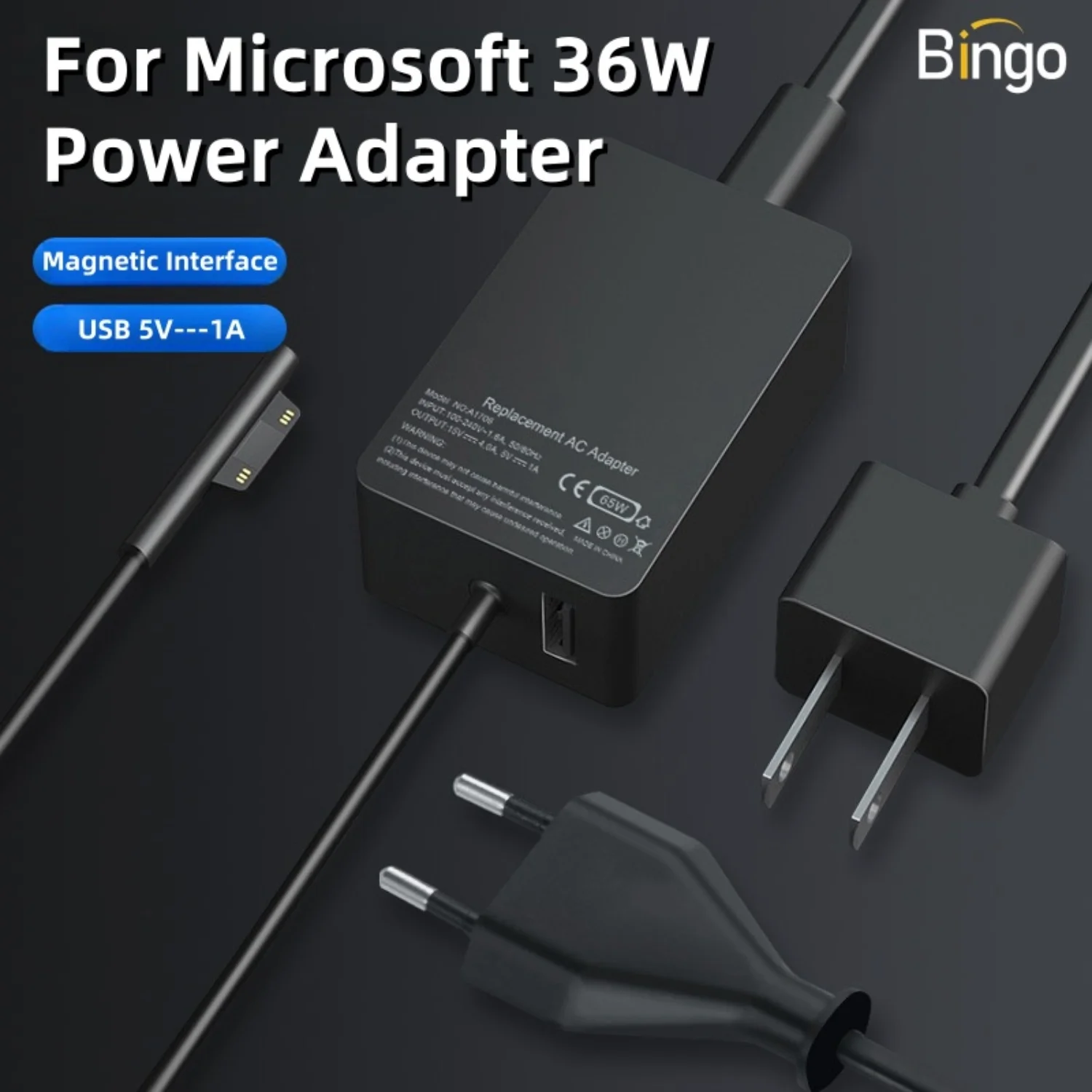 

Suitable for Microsoft 36W Laptop Power Adapter Surface Pro 3 / 4 / 5 with USB charging port