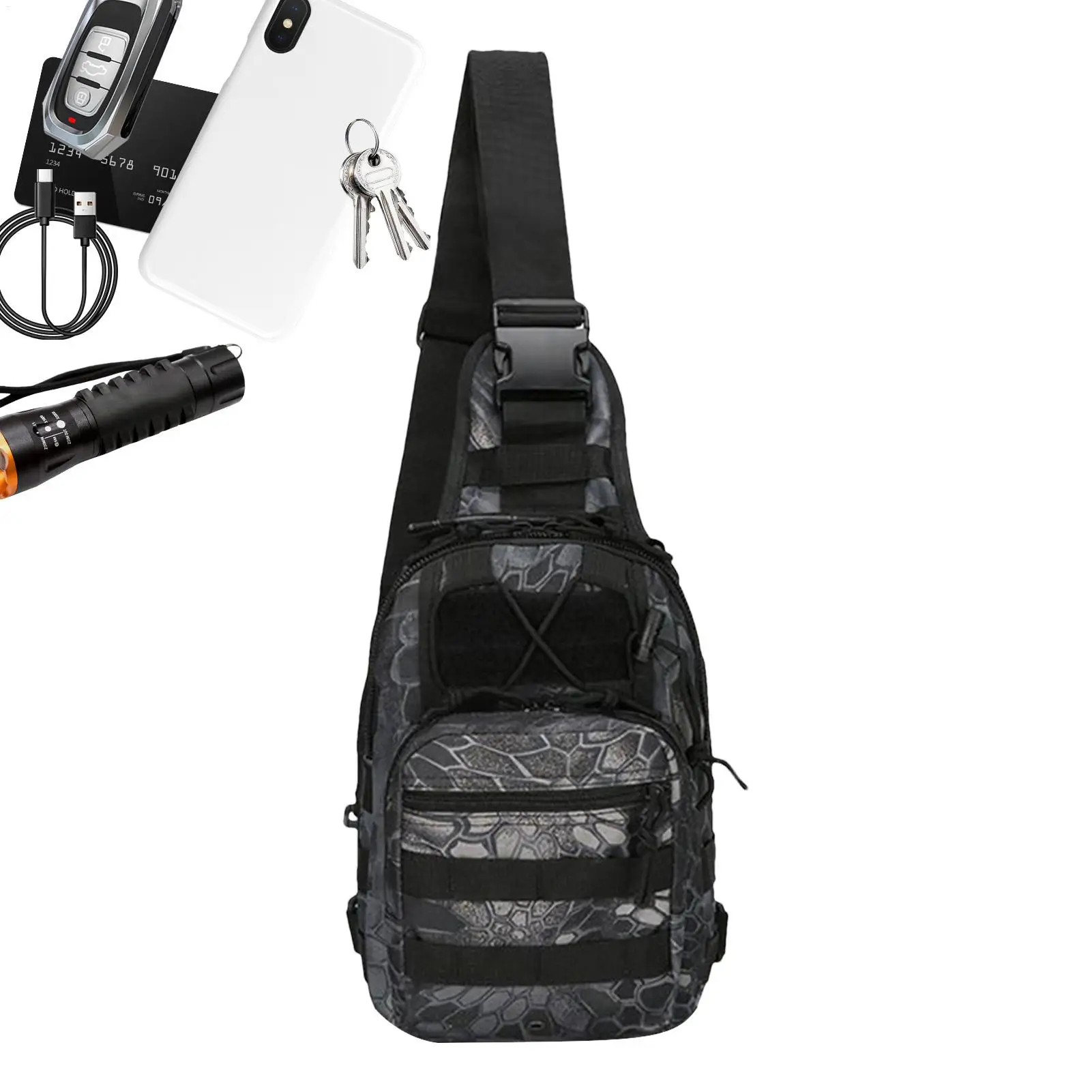 

Chest Sling Bag Chest Bag Daypack Fanny Pack Anti-Thief Portable Waterproof Pouch For Running Hiking Traveling Cash Key Phone
