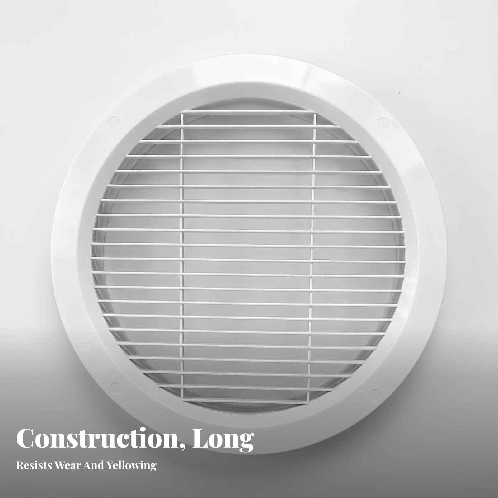 Grille Air Vent Directional Round Air Vent Louvered Grille Cover Screw-Mounted Anti-Condensation