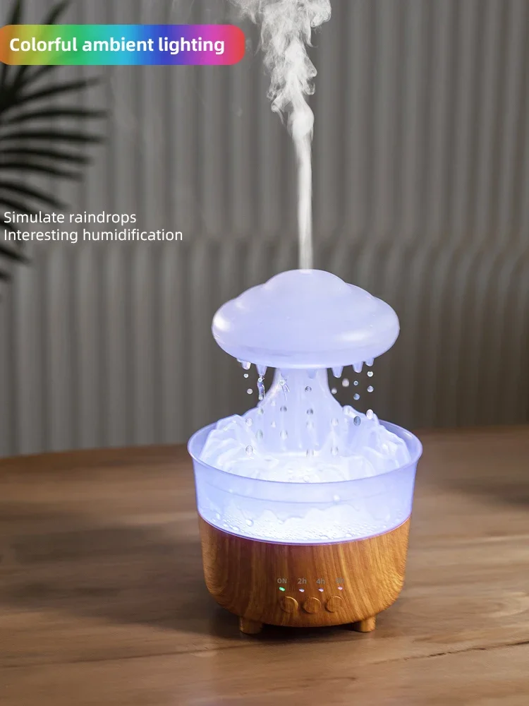 

2023 Air Diffuser Raining Clouds Essential Oils USB Water Drops Humidifier with 7 Color Night Light - Mute Bedroom Gifts