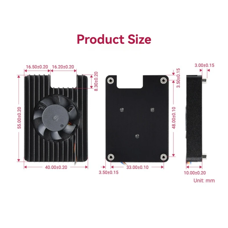 For Raspberry Pi CM5 Heatsink Fan For Compute Module 5 IO & Poe Board Enhanced Cooling