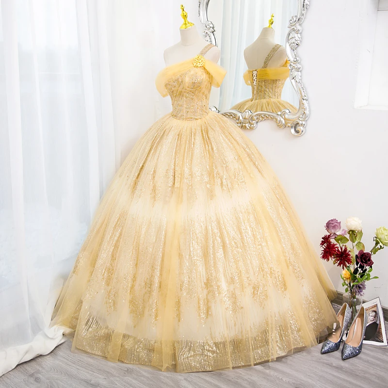 light yellow Medieval Renaissance gown princess dress costume Victorian Gothic/Marie Antoinette/Belle Ball/can customize make