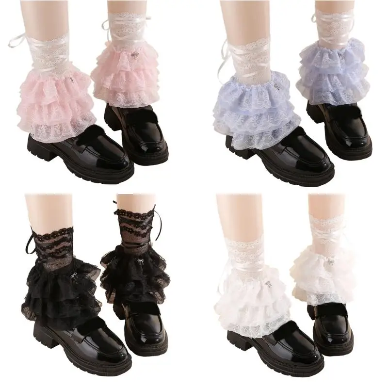 Jambières élastiques en dentelle respirante 652F, accessoires Costume pour jeux rôle, événements mode gothique