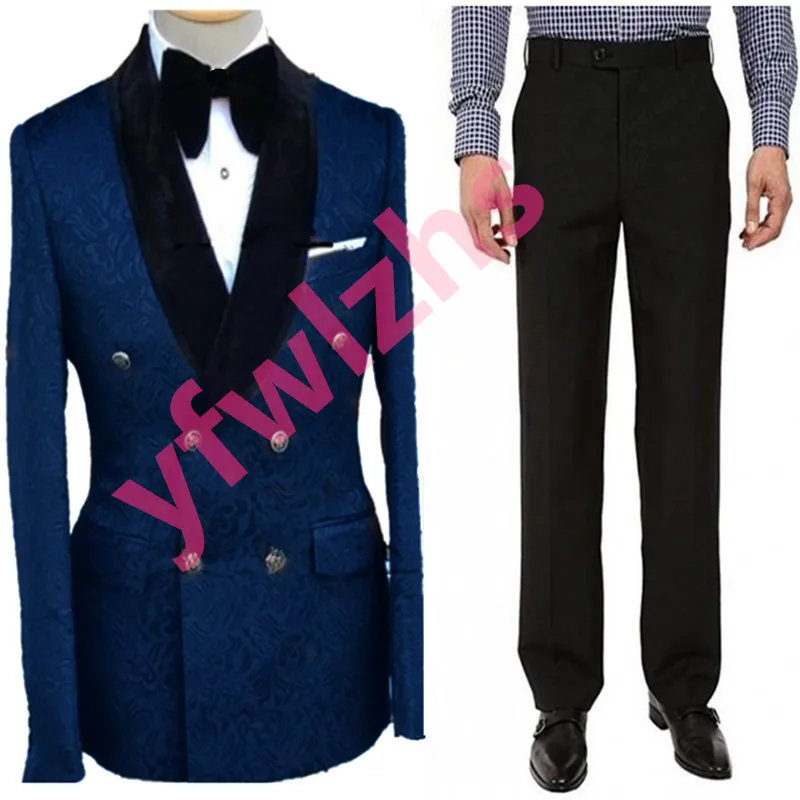 

Customize Men Suits Groomsmen Shawl Lapel Groom Tuxedos Wedding Dress Blazer Prom Dinner (Jacket+Pants+Tie) A3915