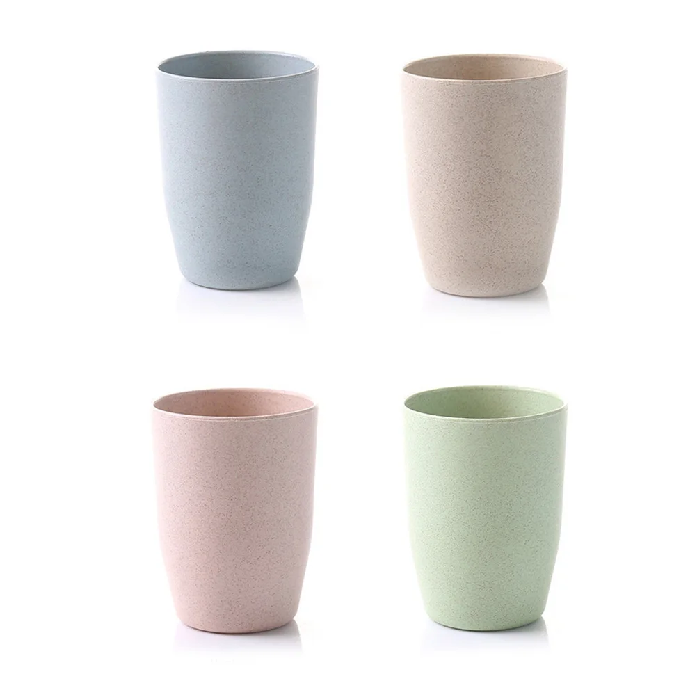 

Bathroom Tooth Cup Wheat Stem Simple Round Mounthwash Mug for Children Adults (Northern Europe Pink)