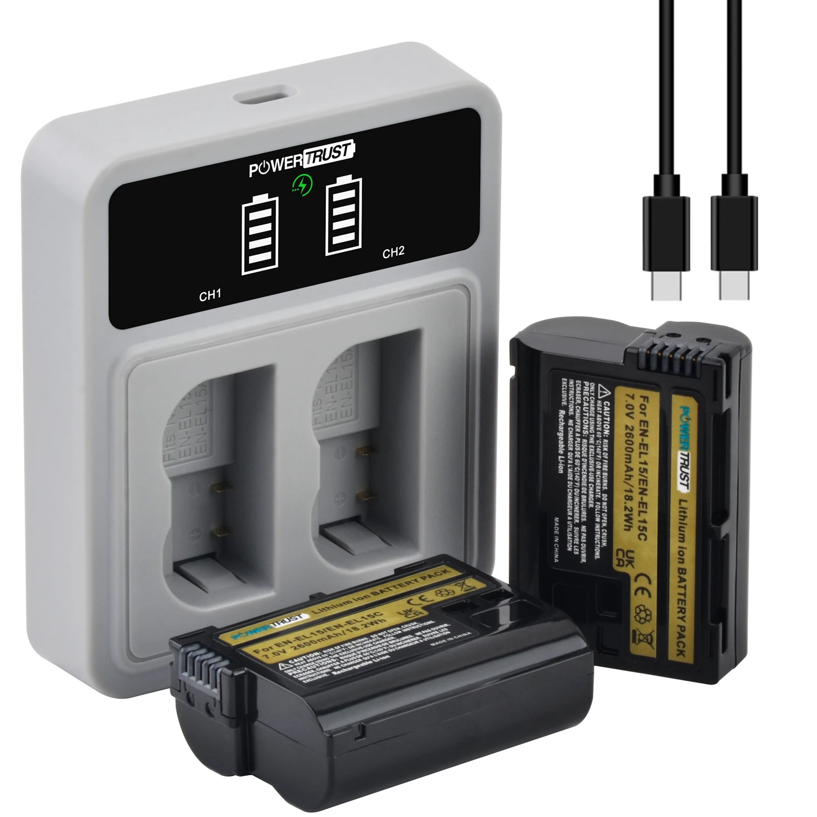 2600mAh EN-EL15 Bateria EN EL15C ENEL15C Battery Type-C Port for Nikon Z5 Z6 Z6 II Z7 Z7II Z8 D600E D610 D780 D850 D810A D750