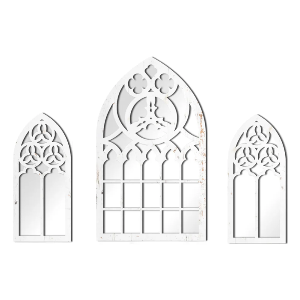 Hallway Gothic Window Mirror Versatile Decorative Mirror 42x25x1cm Easy Installation Environmental Safety Standards