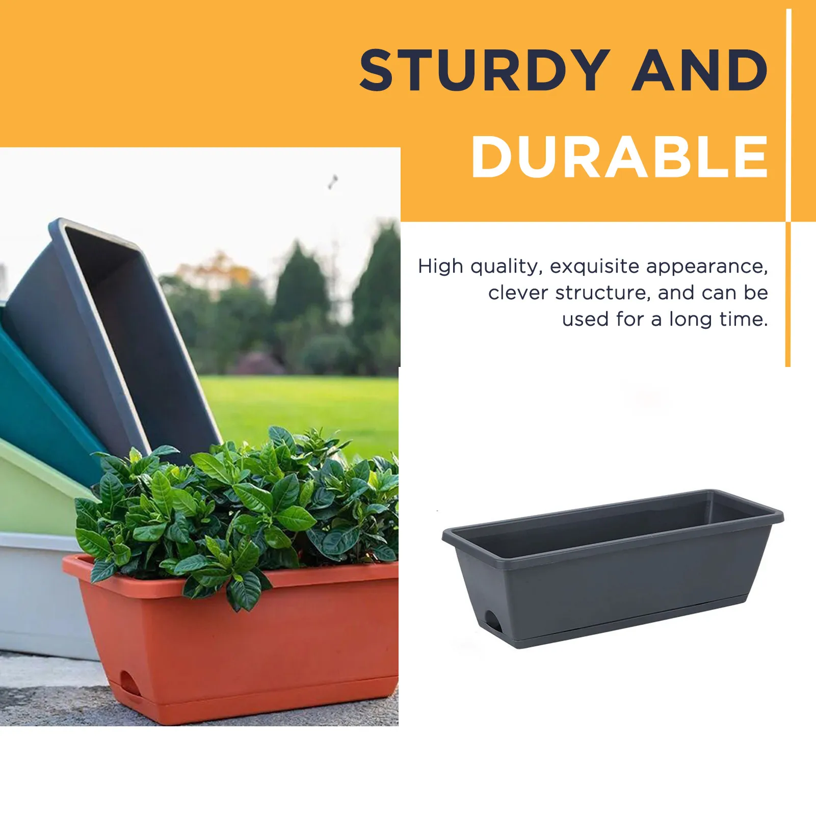 Outdoor Plastic Flower Pots Nursery Pots with Drainage Hole for Home Patio and Balcony