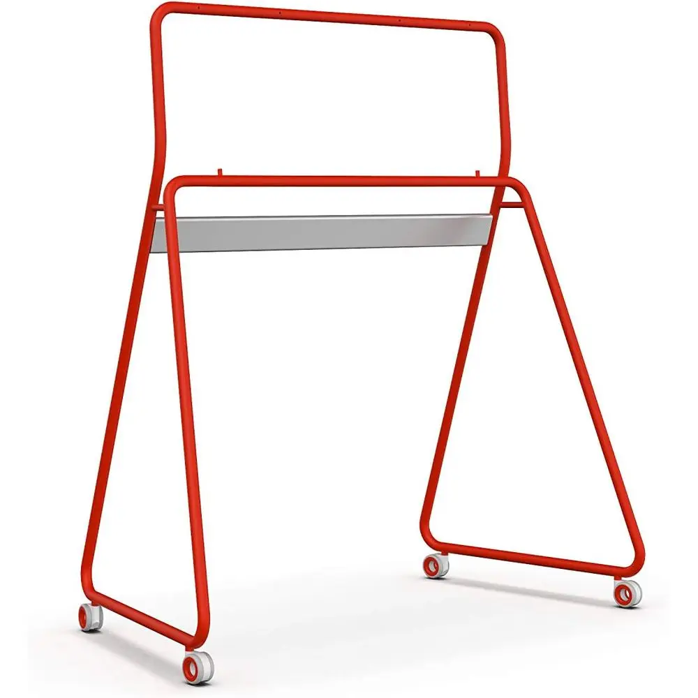 

55-дюймовая портативная интерактивная доска с блокируемыми колесами, элегантный дизайн для современного офиса или учебного класса (красная)