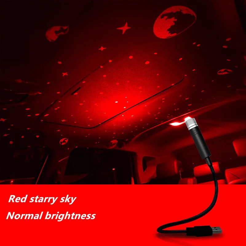 Car Romantic LED Roof Star Sky Night Light Projector Atmosphere USB Lamps Decor Light Adjustable 360° Car Interior Decor Lights