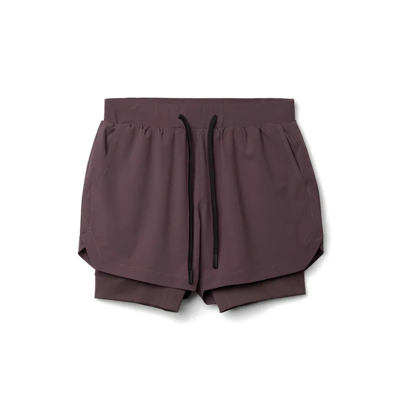 Summer Men's Sports Casual Shorts Double-layer Fake Two-piece Marathon Basketball Fitness Perspiration Quick-drying Shorts