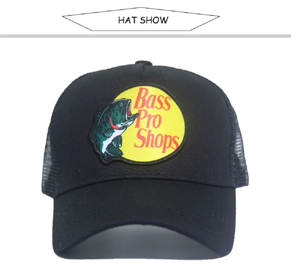 Bass Shark Fishing Deer Hunting Baseball Cap Bass-Pro Outdoor Sun Visor Snapback Hat Adult Green Fisherman Trucker Hats Dad Hat