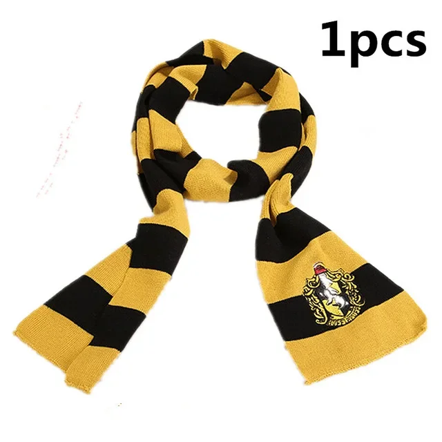 Striped Scarf Harris Cosplay Scarf Wizardry Academy Gryffindor Comfortable Clothing Accessories Badge Props Halloween Gift