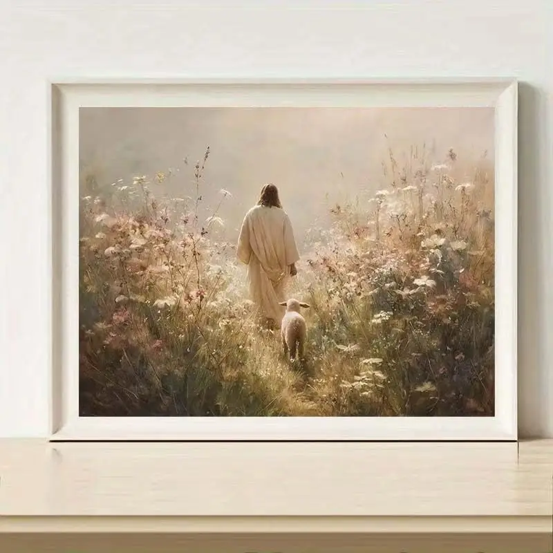 

500/1000/1200/2000PCS Puzzle Jesus Walked Among The Misty Flowers Jigsaw Modern Home Decoration Holy Family Puzzle