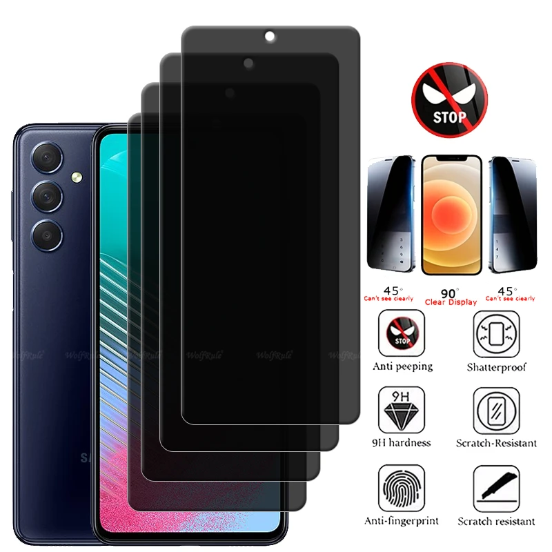 

1/2/3/4Pcs For Samsung M54 Glass Samsung Galaxy M54 Tempered Glass 9H Privacy Anti-Spy Cover Glue Screen Protector Samsung M54