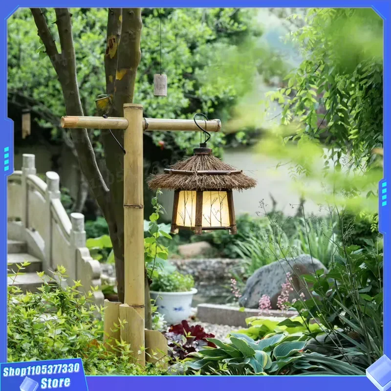 Eco Friendly Bamboo Hanging Lantern Japanese Style Indoor Outdoor Light for Chinese Tea House Corridor Restaurant Garden Art