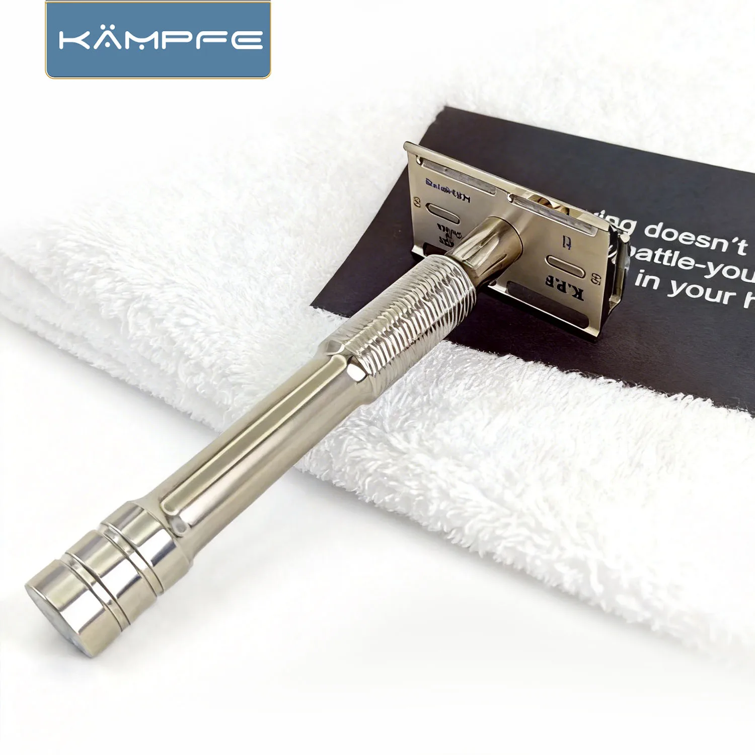 KAMPFE Manual Titanium CNC Closed comb Polishing Safety Double Edge wet Razor for Men's Shaving Gift Set