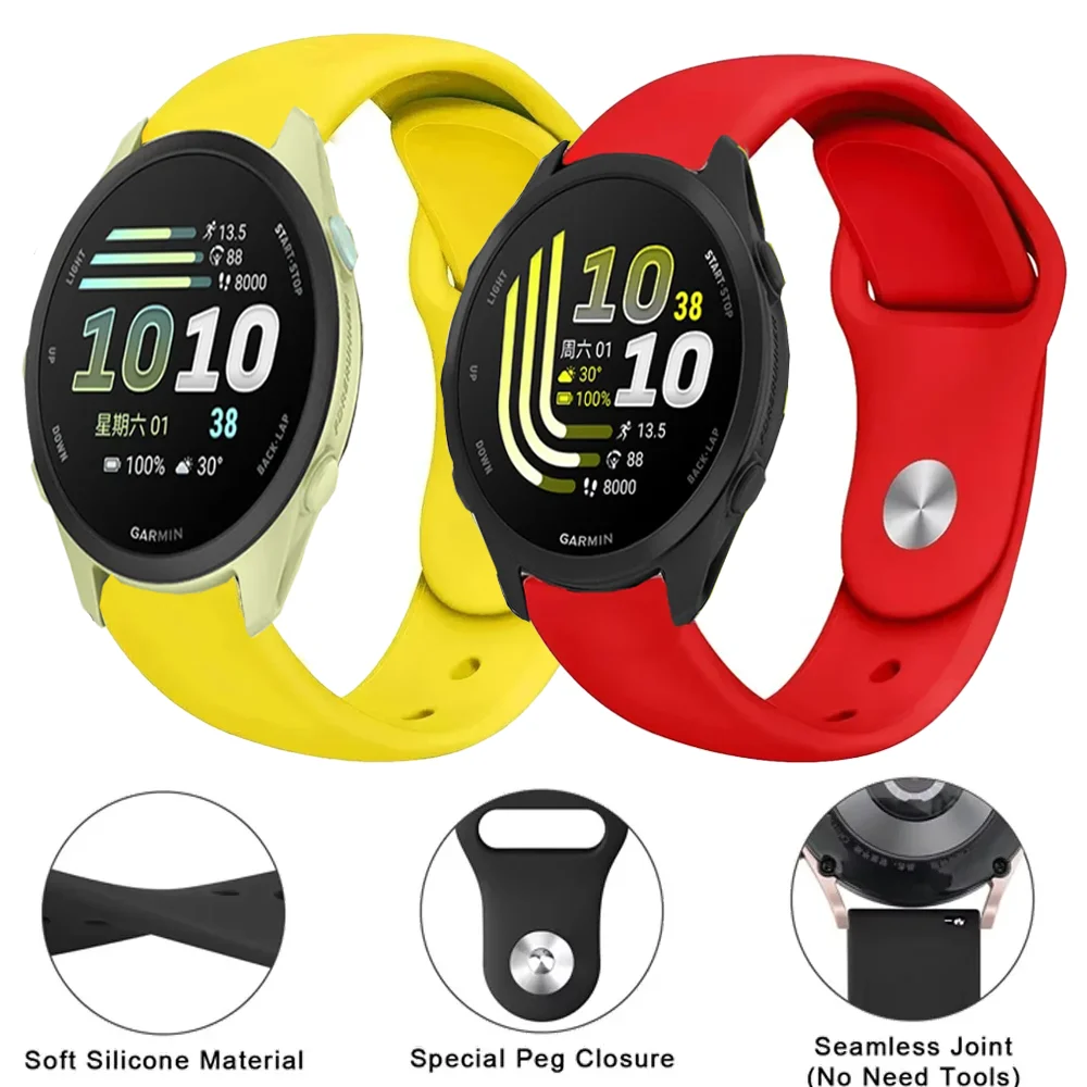 18/20/22mm Sports Silicone Strap for Garmin Forerunner 70 170 55 165 970 965 265 570 Active 6 5 Bracelet Garmin Venu 3 4 41/45mm
