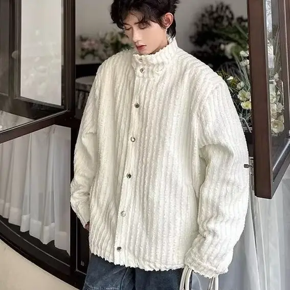 

Spring and Autumn High-end Flavored Style Brand Stand Collar Men's Trendy Loose Jacket American Retro Corduroy Jacket Men