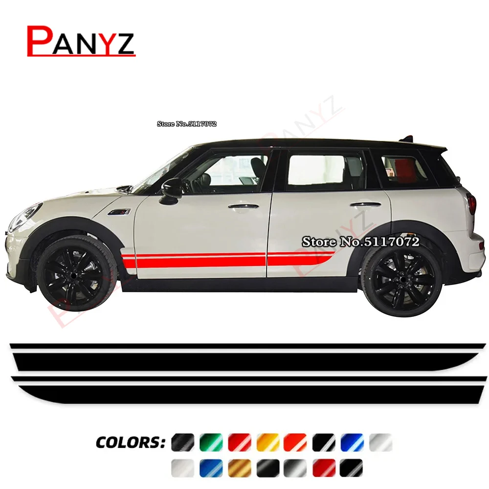 2 Pcs Door Side Stripes Sticker Body Graphics Vinyl Decal For MINI Clubman F54 Cooper S One JCW 2015-On 2022 Accessories