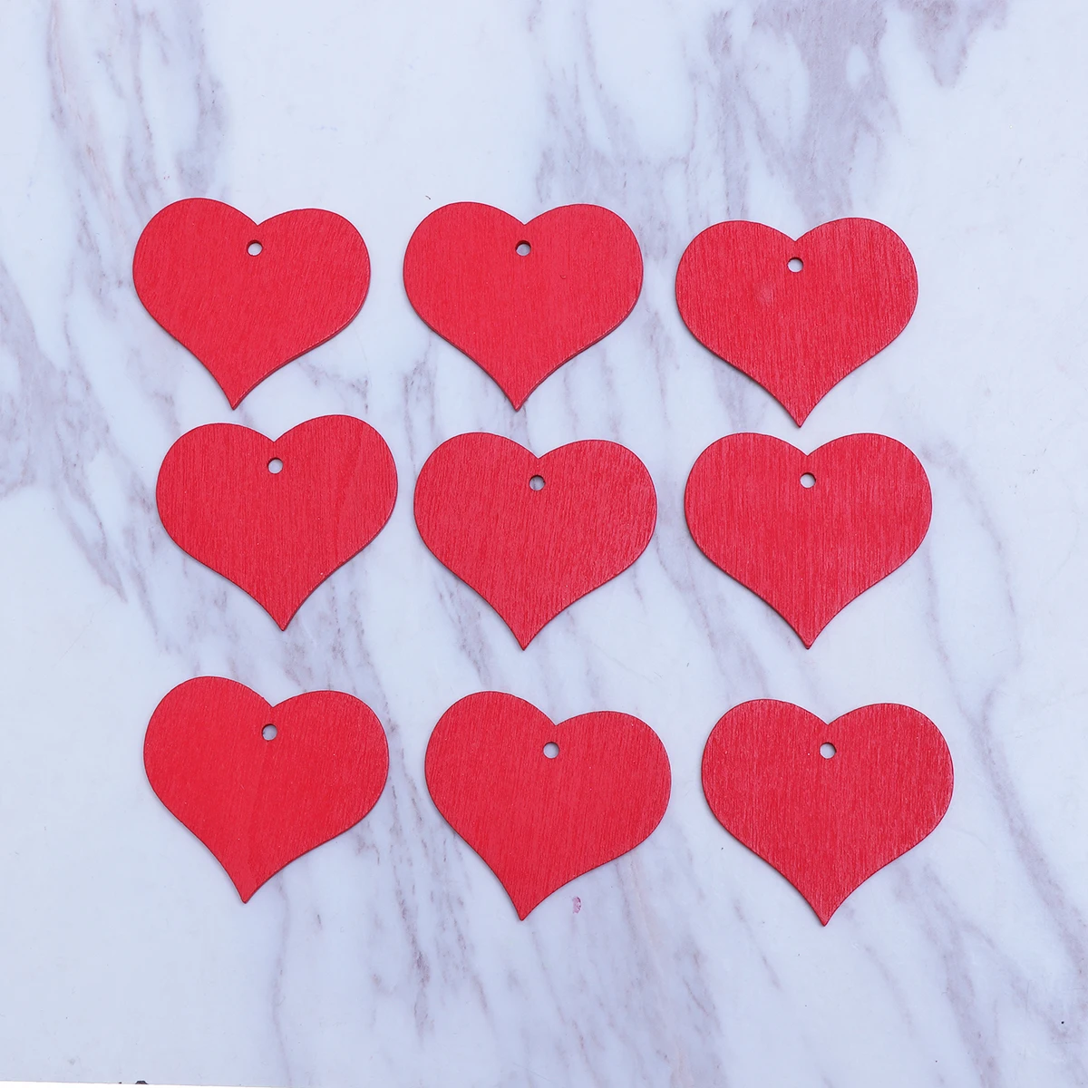 

100 pcs Red Wood Hearts Premium Decorative Embellishment Hanging Ornaments for Home Wedding Crafts DIY Projects Wall Nursery